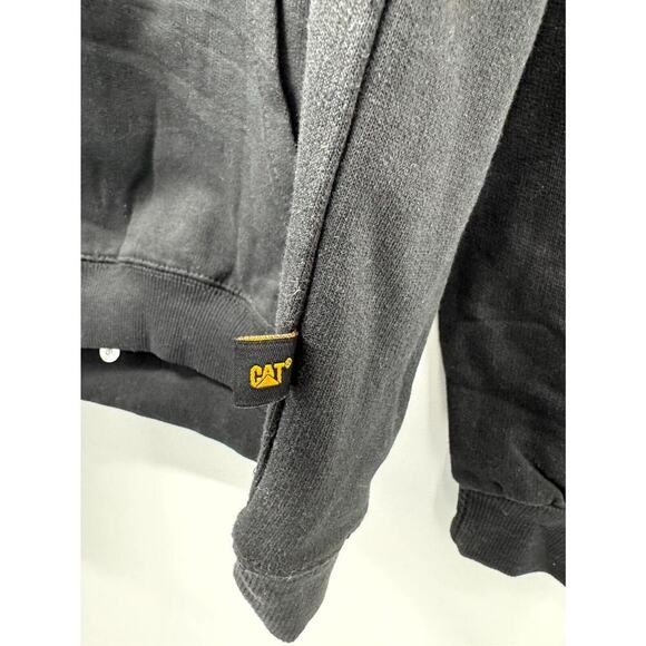 Caterpillar Black Men XL Hoodie CAT Construction‎ Sweatshirt Outer Work Wear - Picture 3 of 5